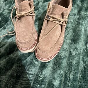 Natural Reflections Tan Suede Ankle Boots